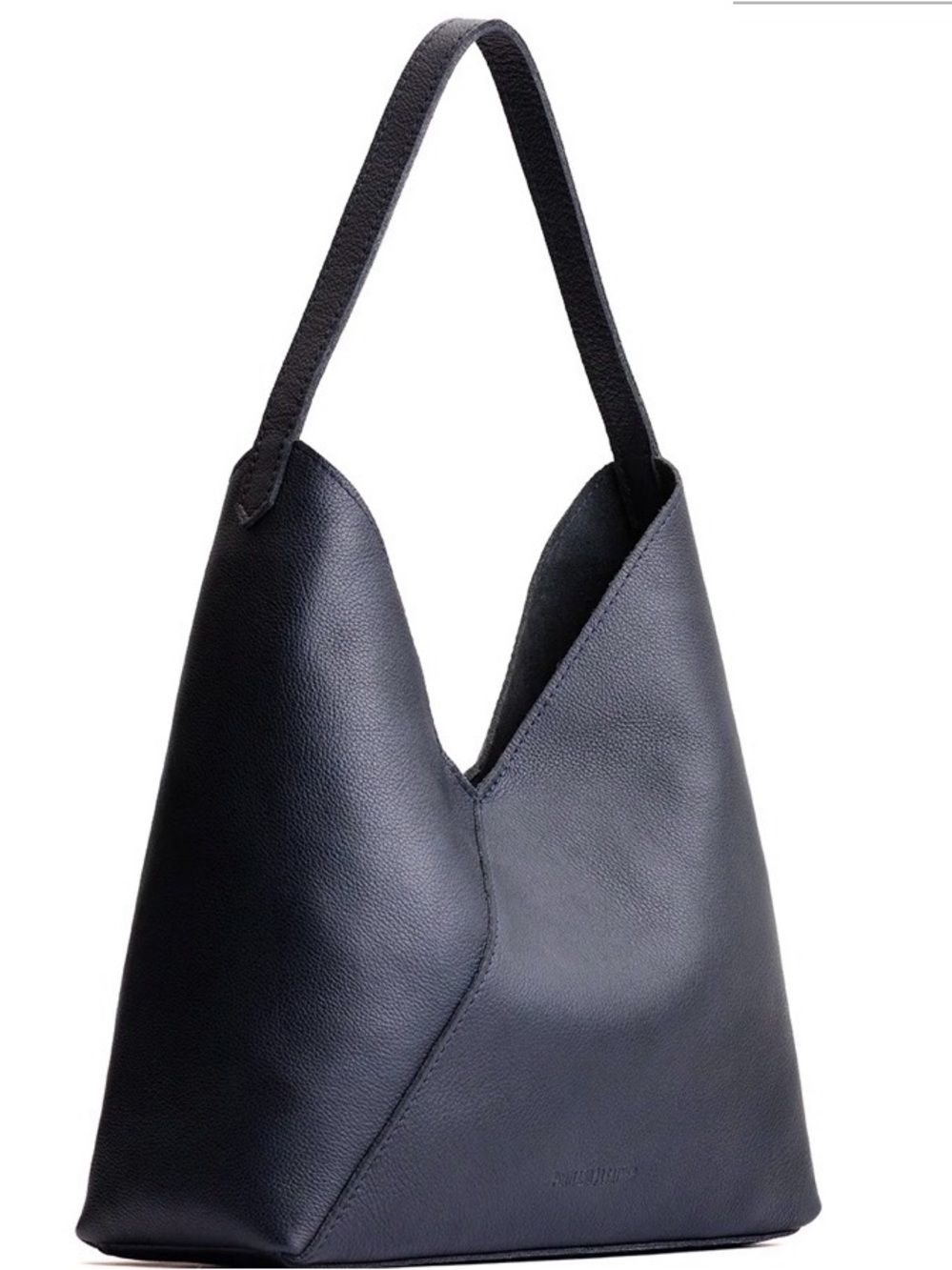 NWOT Portland Leather Dark Blue Leather Shoulder Oversized Bag